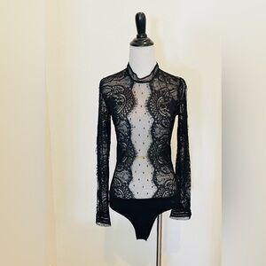 Revolve DO+BE Sheer Lace long sleeve Bodysuit